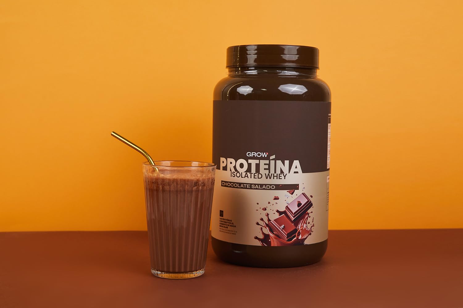 Grow Wellness - Proteina Aislada sabor Chocolate Salado | Ingredientes Premium | Envase de 1 Kg