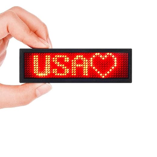 4411 Red LED Name Display Scrolling Text Message/Name Card tag Sign Advertising Board Rechargable programmable led tag