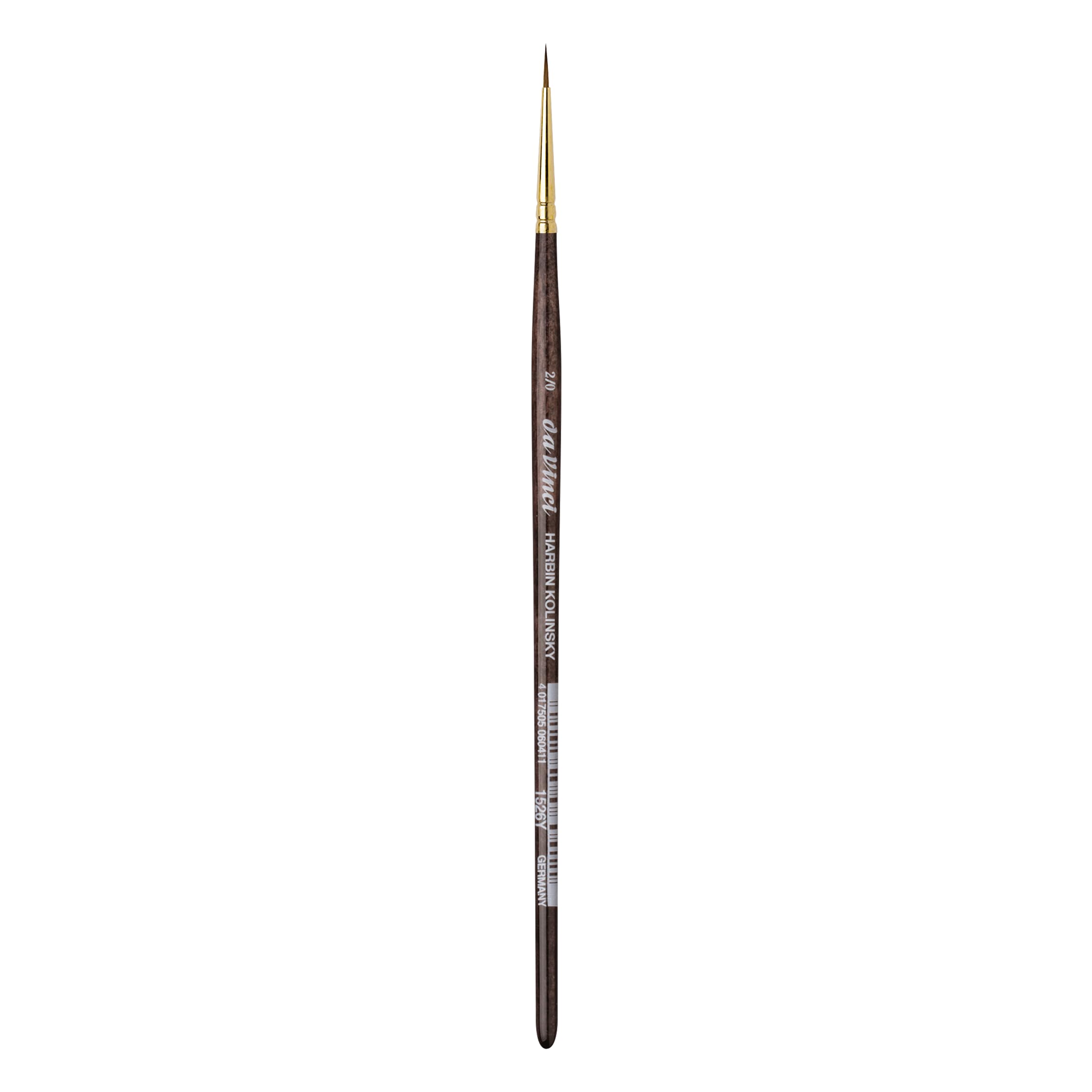 da Vinci Watercolor Series Paint Brush, Round Harbin Kolinsky Red Sable with Black Handle, Size 2/0 (1526Y-00)