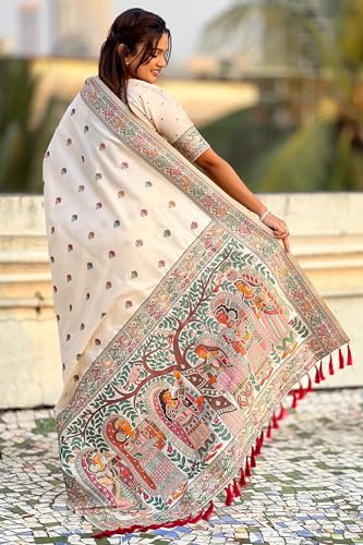 Image of SGF11 Women's Kanjivaram Pure Soft Silk Saree With Unstitched Blouse Piece
