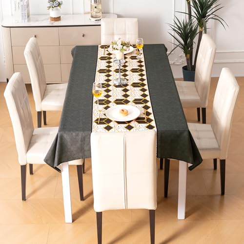 Image of HOKIPO Modern Grace Table Cloth for 6 Seater, 55x86 in, Amber Hive