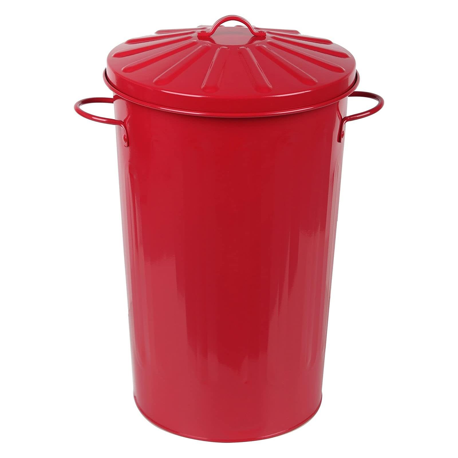 simpa 60L Colourful Vintage Style Metal Tapered Dustbins & Lids - Pink 62cm (H) x 38cm (Dia) — view 64