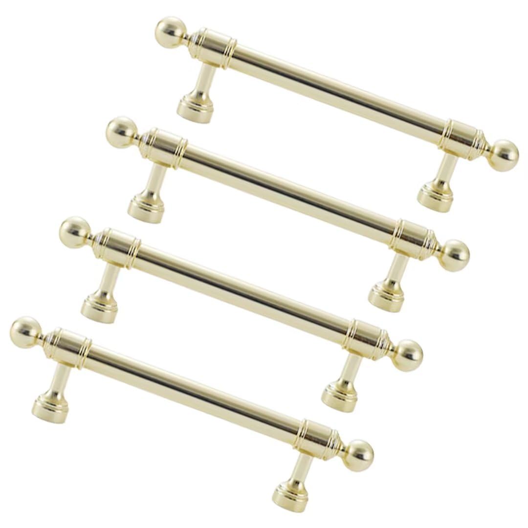 Set of 4, Aluminum Alloy Wardrobe Handles Brushed Copper Kitchen Cupboard Handles Door Pulls Drawer Knobs Cabinet Handles Cupboard Door Handles Bedroom Dresser Pulls Handles