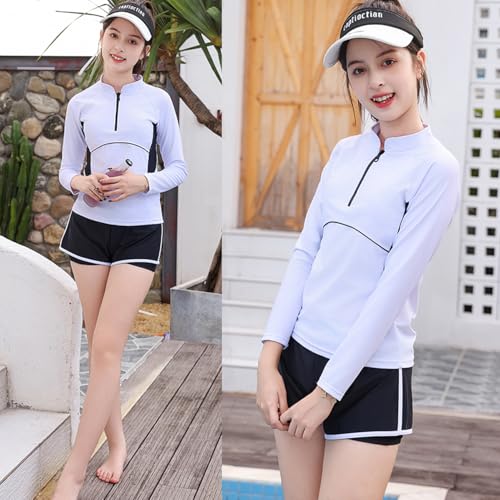Image of KORADI Girls Swimsuits Rash Guard Swim Set Kids Two-Piece Bathing Suits Teen Swimwear Beach Shorts Sun Protection Swim Shirts