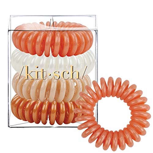 Kitsch Spiral Hair Ties, Coil Hair Ties, Phone Cord Hair Ties, Hair Coils - 4 Pcs, Redhead