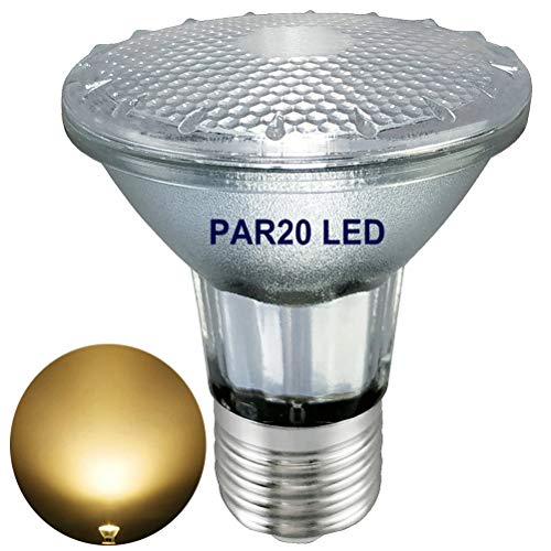 PAR20 LED Strahler E27(ersetzt 50W-75W traditionelles Halogenlicht),Innen/Außen,3000K Warmweiß,Wasserdicht,Glas-Gehäuse,50-75W Halogen-Ersatz,200-240V,PAR20 LED Spot Lampe,Flutlicht,Nicht Dimmbar