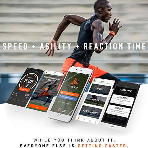 JAWKU Speed - The First Wearable to Measure Sprint Speed, Agility, Reaction Time/Test, Train and Track Performance (Black)