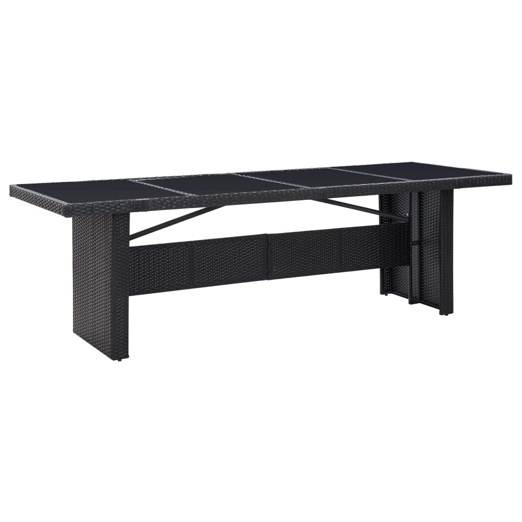 Table de jardin noir 240x90 cm pour grande terrasse et repas conviviaux en famille