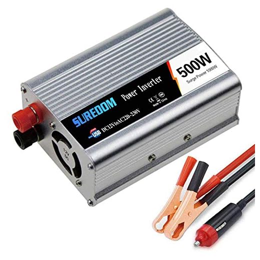 Automatisk växelriktare med ren sinusvåg 500 W/600 W/800 W/1 000 W/1 200 W/1 500 W/ 2 000 W spänningsomvandlare DC 12 V/24 V till AC 220 V/230 V/240 V omvandlare – inverter med uttag och USB-port, 500 W-12 V till 220 V