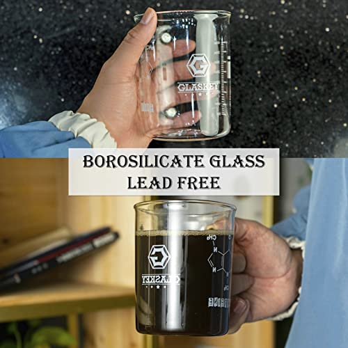 Caffeine Beaker Mug,16 oz Anti-dripping Borosilicate Caffeine Mug,Cool Coffee Mugs with Handle,Chemistry Mug,Measuring for Coffee,Tea,Hot and Cold Beverage - Image 6