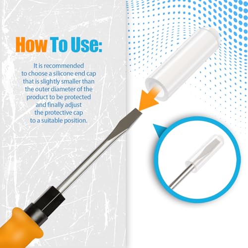 Terminales de silicona flexibles blancos de 10mm para protección de cables y roscas de pernos 6