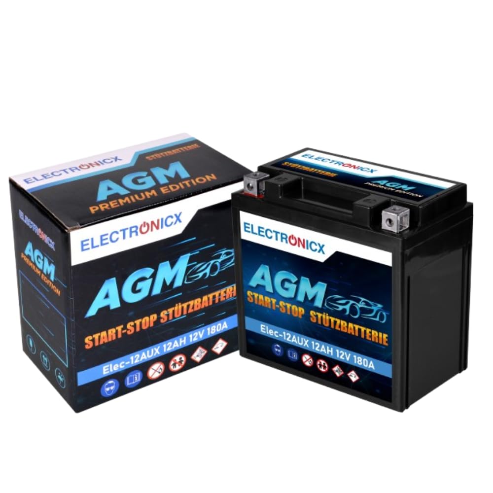 Electronicx Batería AGM 12V 12Ah Premium | 12 Ah Batería auxiliar para coche A2115410001|61217586977 | Sustituye A000982700 A2115410001 61219394648 | Batería de respaldo para Mercedes BMW Rolls Royce