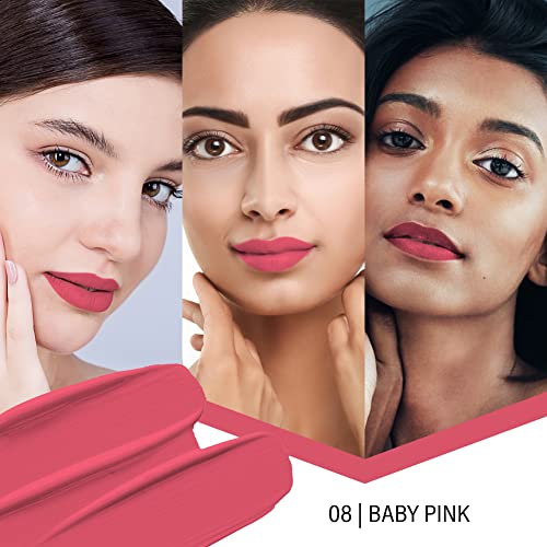 Image of Colors Queen Color Stay Matte Lipstick Combo Set of 2 | Weightless Matte Finish with Smooth Application | Transfer Proof, Smudge Proof & Waterproof | Long Lasting Lipstick for Women (Merry & Baby Pink) | Long Lasting