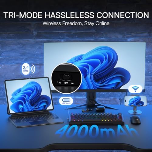 Redragon K724 PRO Wireless 81-Key Gasket Gaming Keyboard, TFT Screen & Knob — view 6