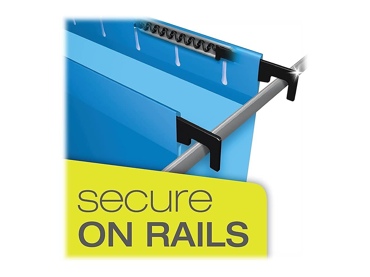 Pendaflex 59202 SureHook - Cartelle sospese rinforzate, 5,1 cm, con lati, lettera blu, confezione da 25