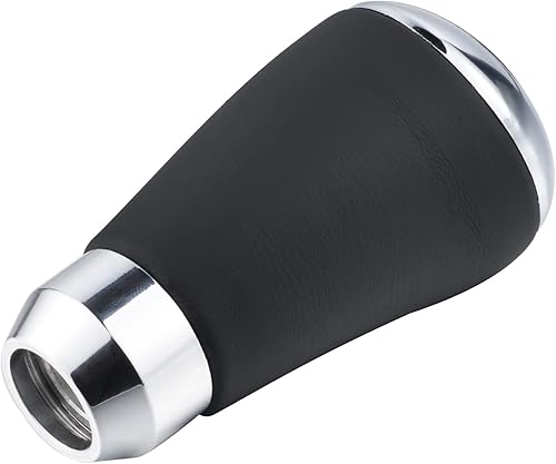 Miniatura 10 de Arenbel Pomo de palanca de cambios manual de 5 velocidades, mango de palanca de cambios de cuero cosido negro, repuesto para la mayoría de camiones