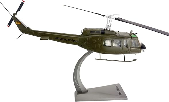 Bell UH-1H Huey Iroquois Diecast Metal Helicopter Model - 1:48 Scale Collectors Model Gift
