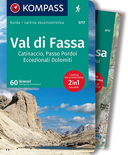 Val di Fassa, Catinaccio, Passo Pordoi. Eccezionali Dolomiti. Con cartina escursion n. 5717istica: cartina escursionistica, Download gratuito dei dati GPX