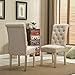 Roundhill Furniture Habit Solid Wood Tufted Parsons Dining Chair (Set of 2), Tan