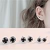 Hmzidz 3 Paare Ohrstecker Silber 925 mit Diamant, Zirkonia Ohrringe Schwarz, Piercing Set, Unisex Klein Schmuck, Glitzer für Frauen Mädchen Herren #5