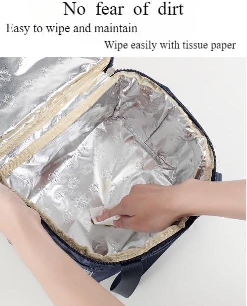 Miniatura 3 de Lonchera reutilizable para mujeres y hombres, bolsa de almuerzo aislada, bolsa de mano de alta capacidad para viajes, trabajo, oficina, picnic,