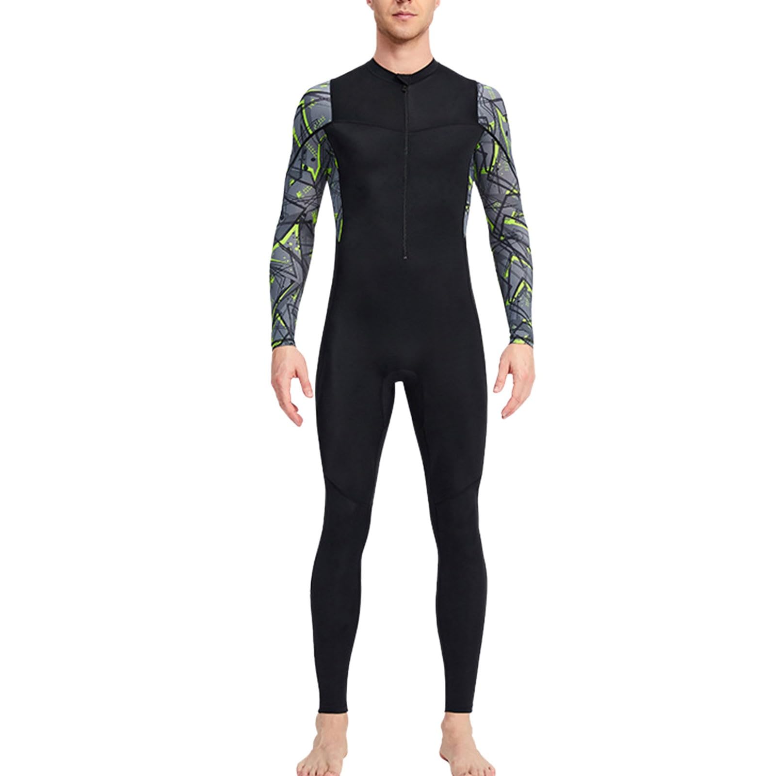 Traje de Surf Hombre Una Pieza Ajustado Traje de Buceo Hombre Completo Playa Talla Grande Deportivo Wetsuit Manga Larga con Cremallera Surf para Piscina Natacion