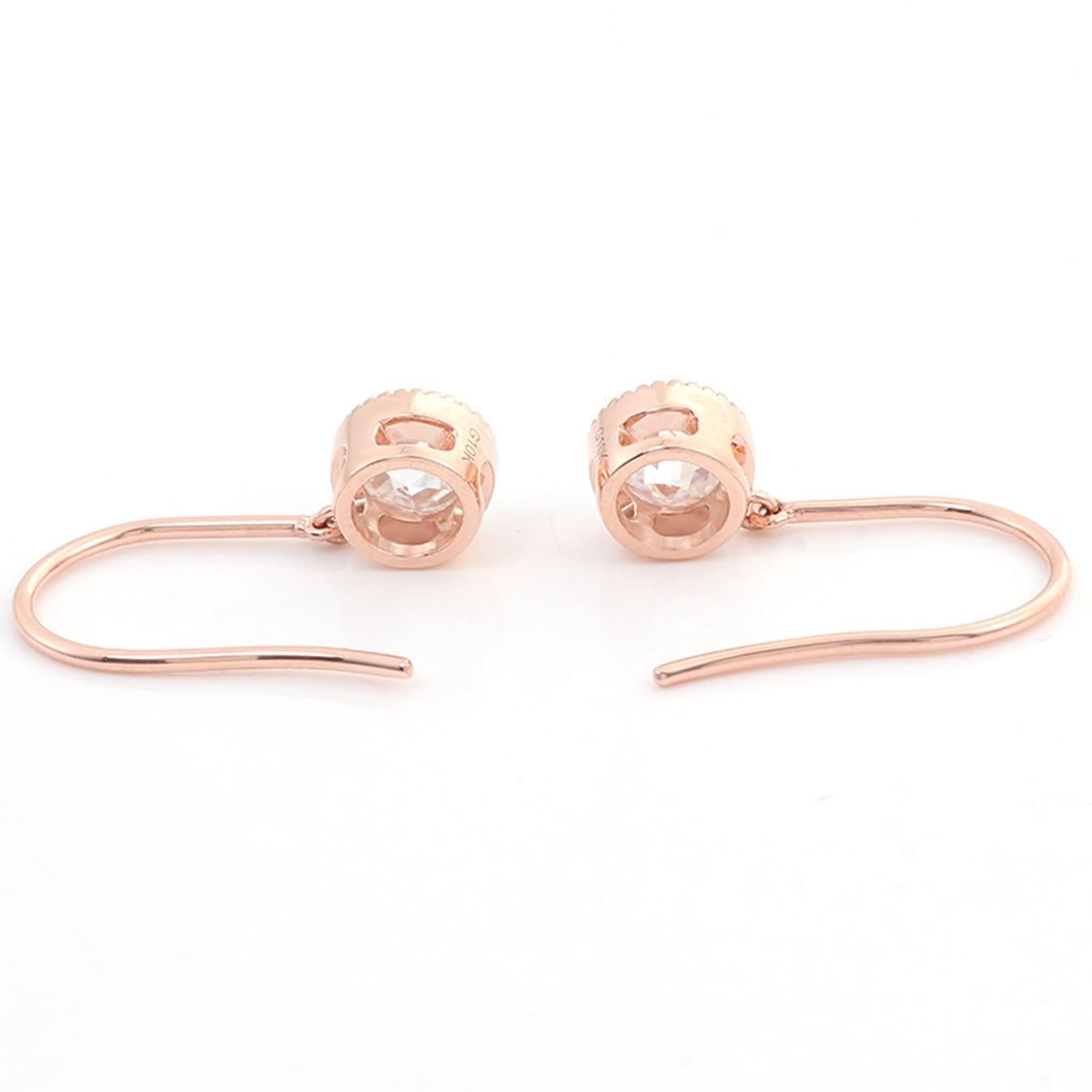 9K / 14K / 18 Karat Weißgold Ohrringe Damen, Rund mit Moissanit, Silber Damen Ohrringe Stecker