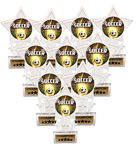 Express Medals 10 Pack Acrylic Soccer Trophies Champion Awards Gift Prizes Trophy 10 PK EG180