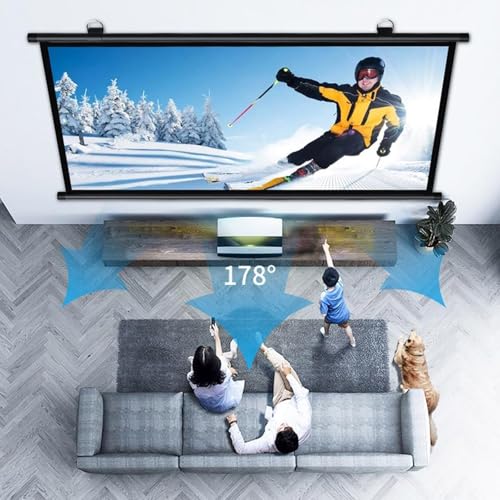 Pantalla Manual Proyector 72" 16:9 Portable miniatura 3