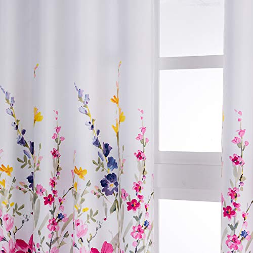Kotile Floral Curtains, 84 Drop, Red Pink Floral Printed - Image 3