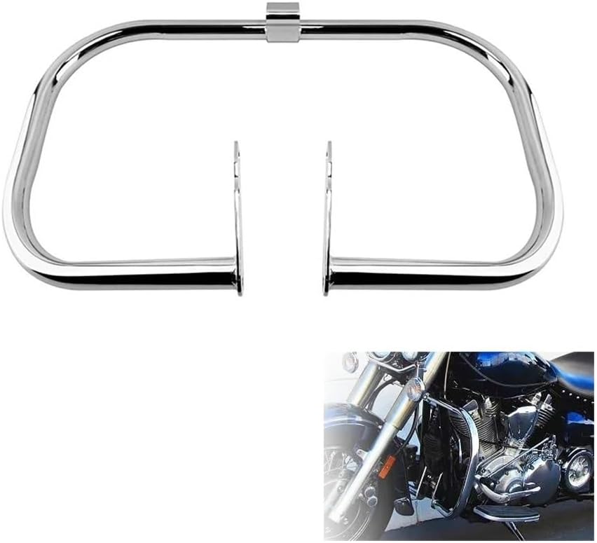 Engine Guard Crash Bars Motorcycle Highway Front Engine Guard Crash Bar Silver Fence Protector Iron for Road Star for XV 1600/1700 for Silverado 1999-up Motorbike Crash Bar Bumper