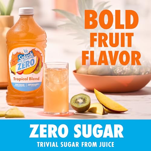 Image of V8 Splash Zero Sugar Tropical Blend Flavored Beverage, 64 fl oz Bottle