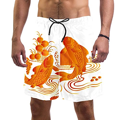 Short de bain homme avec doublure en maille anti-irritation motif lotus S