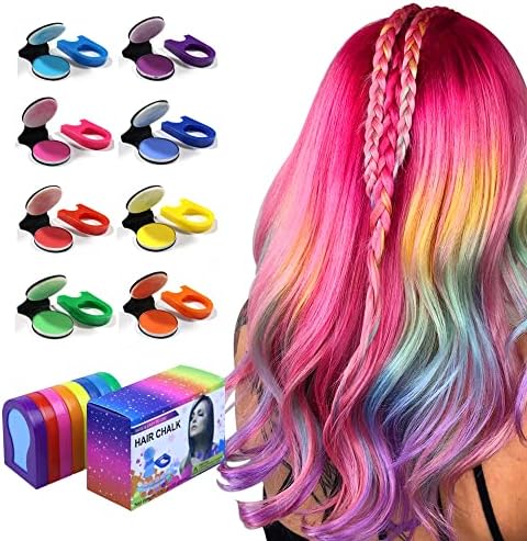 Hair Chalk Jaywayne Temporary Hair Color for Kids, Washable Temporary Hair Dye Hair Chalk for Girls for New Year Birthday Party Cosplay DIY, Halloween, Christmas, 8 Colors