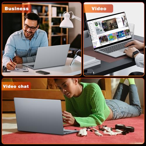 Image of Gaming Laptop,15.6 inch Traditional Laptops N4000, Laptop with 12 GB RAM, 256 GB SSD,Slim Light Netbook WiFi5 Mini-HDMI 180 Angle Opening BT5.0, USB3.0, Thin and Light Laptop For Student Business Work