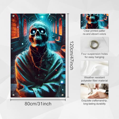 Banner Halloween ventana diseño calavera 31x47 pulgadas miniatura 3