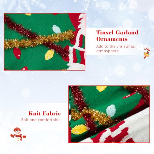 Image of Lovekider 7-14Y Girls Ugly Christmas Sweater Tinsel Garland Knit Pullovers