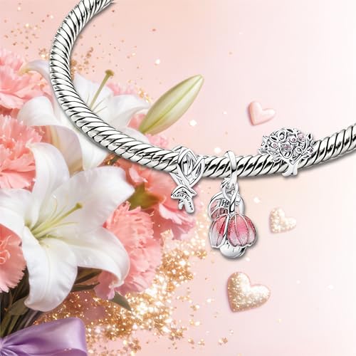 Image of Mom Family Charms Bead for Bracelets and Necklaces Jewelry Charm for Women Valentine Mother's Day