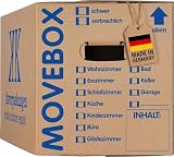 KK Verpackungen 25 x UMZUGSKARTONS ZWEIWELLIG - 634 x 290 x 326 mm - MOVEBOX - 2.20 EB Welle aus...