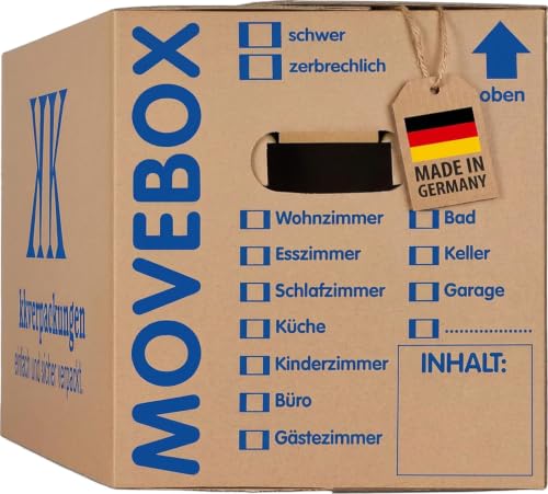 15 x Umzugskartons Movebox 2-wellig doppelter Boden in Profi Qualität 634 x 290 x 326 mm