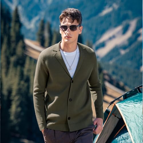 Image of Men's Cardigan Sweater Button Front V-Neck Long Sleeve Knit Sweaters