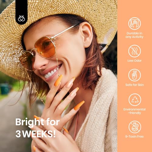 Beetles Burnt Orange Gel Nail Polish, 15Ml Light Persimmon Polish Orange Nail Polish Gel Tropical Soak Off Uv Led Nail Lamp Manicure Salon Diy at home Gift for Women - 6