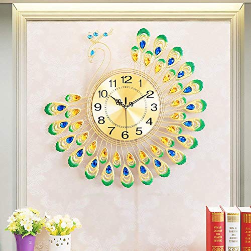 Horloge murale paon silencieuse contre les bruits de tic-tac