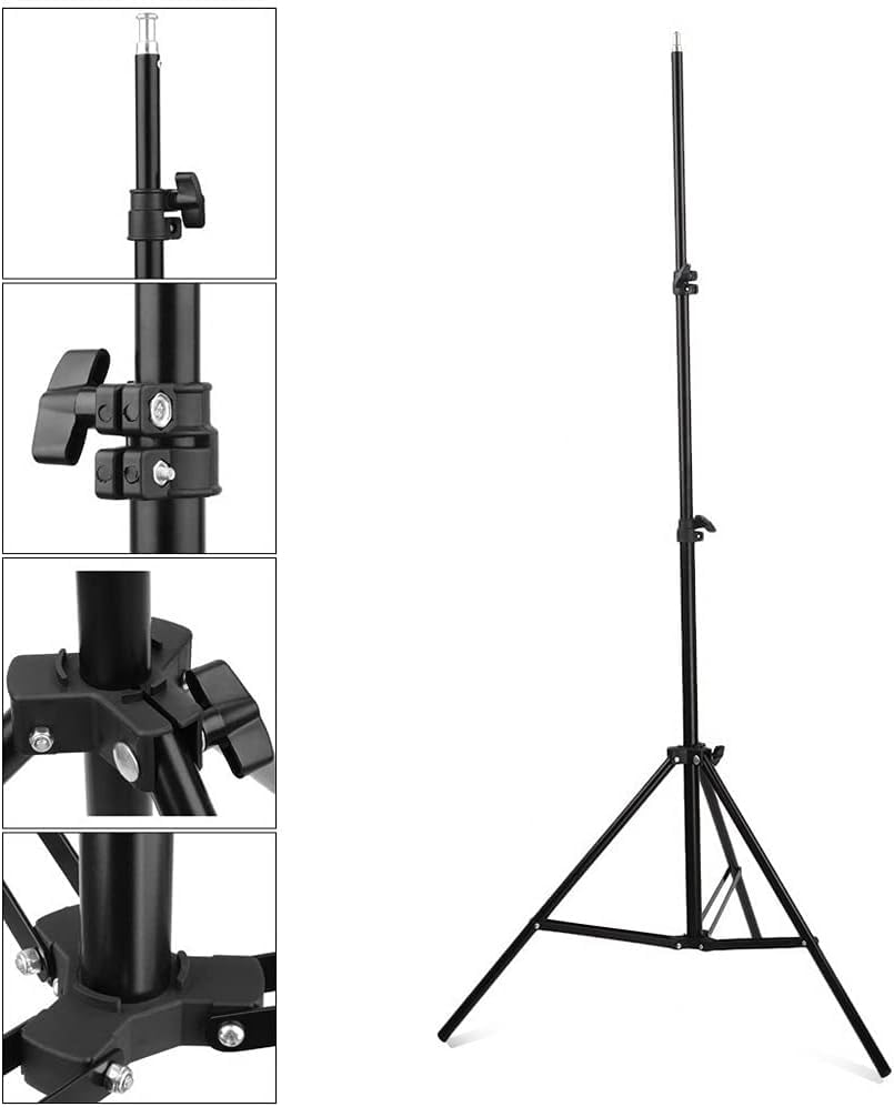LEADZM Hintergrund Fotostudio Set, Greenscreen Set 2Mx3M Fotoschirm Fotoleinwand Fotografie Lampenstativ Greenscreen mit 135W LED Fotolampe