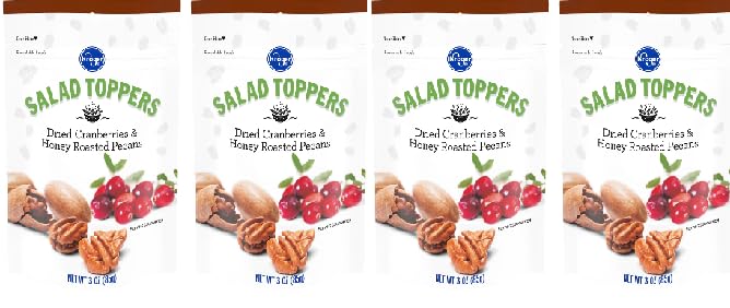 Dried Cranberries & Honey Roasted Pecans Salad Toppers (4 Bags, 3 oz. each)