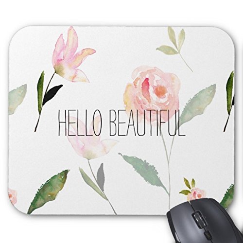timetoshine Hello Beautiful Watercolor Floral alfombrilla de ratón por timetoshine alfombrilla d...