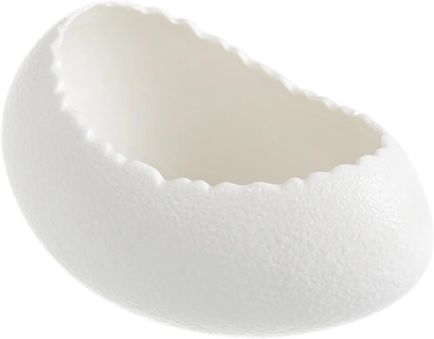 Egg Shape Ceramic Bowl - Large Decorative Serving Bowl for Soup, Cereal, Salad, Microwave & Dishwasher Safe White Porcelain Key Holder Catch Entryway Desk Decor Christmas gifts (12.85oz)