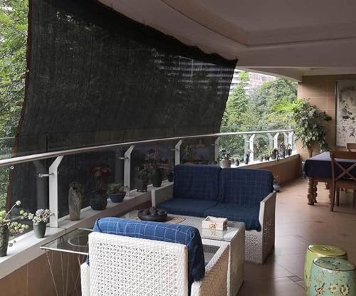 Vela Parasole Impermeabile 4X6 M, Telo Rettangolare In Rete Nero per Pergola - Antivento, Anti-Invecchiamento, Traspirante, Rete per La Privacy