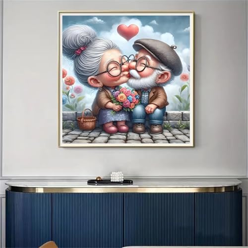 Image of Grandparents Stamped Cross Stitch Kits for Beginners Adults, Dimensions Needlepoint Art Crafts,Counted Cross Stitch Kits Embroidery Kits for Beginners Adults for Home Decor 13.8X13.8inch