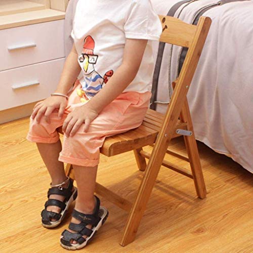 SCLL Outdoor Balcony Chair Small Folding Chair Small Bench Terrace Home Casual Armchair Bamboo Wood Stool Stool Feet Free Installation (Color, Bamboo Color, Size, 32.5 * 34 * 56.5cm),Bamboo Col